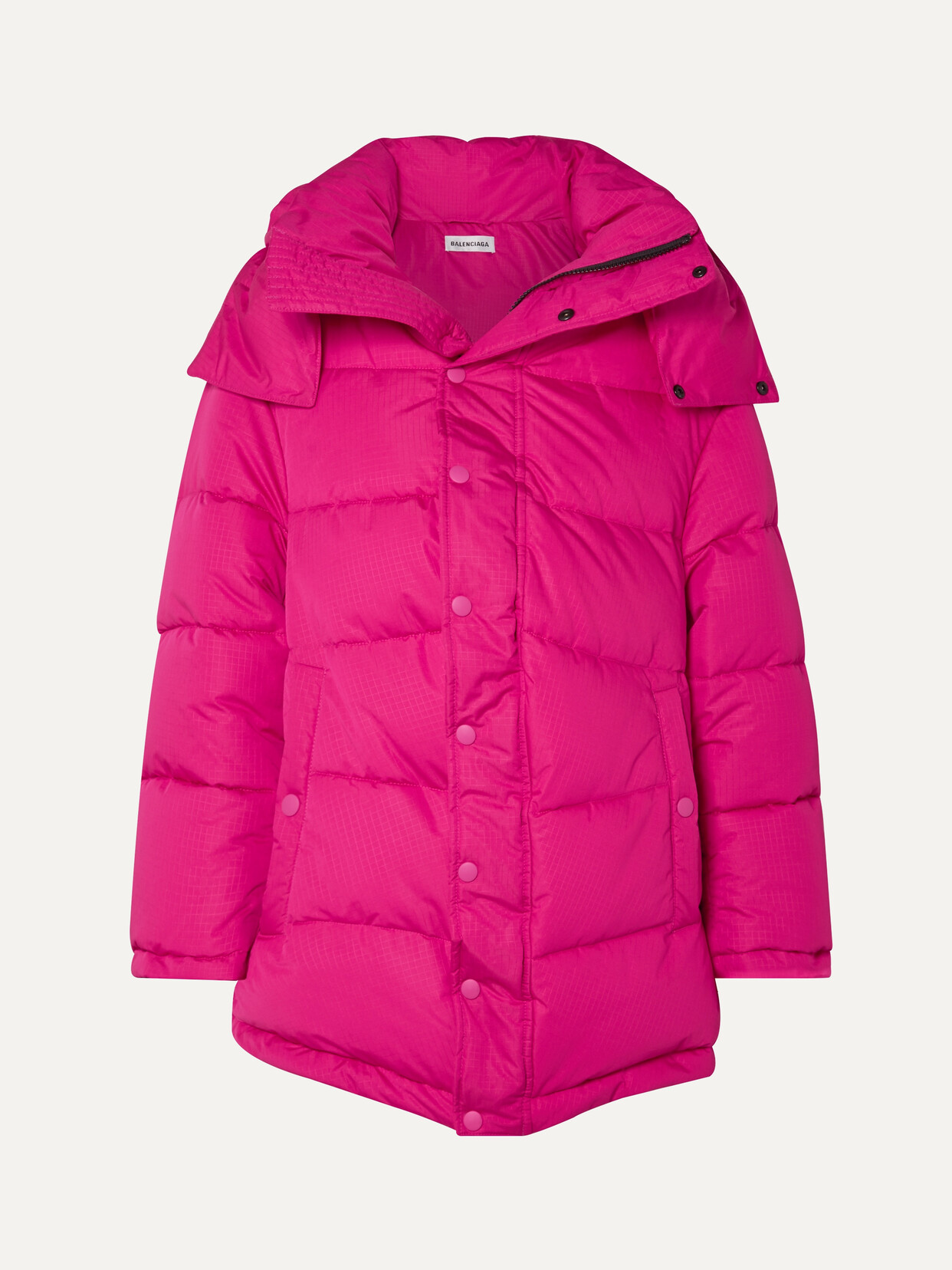 Shop Balenciaga Swing Oversized Padded Ripstop Coat In Fuchsia