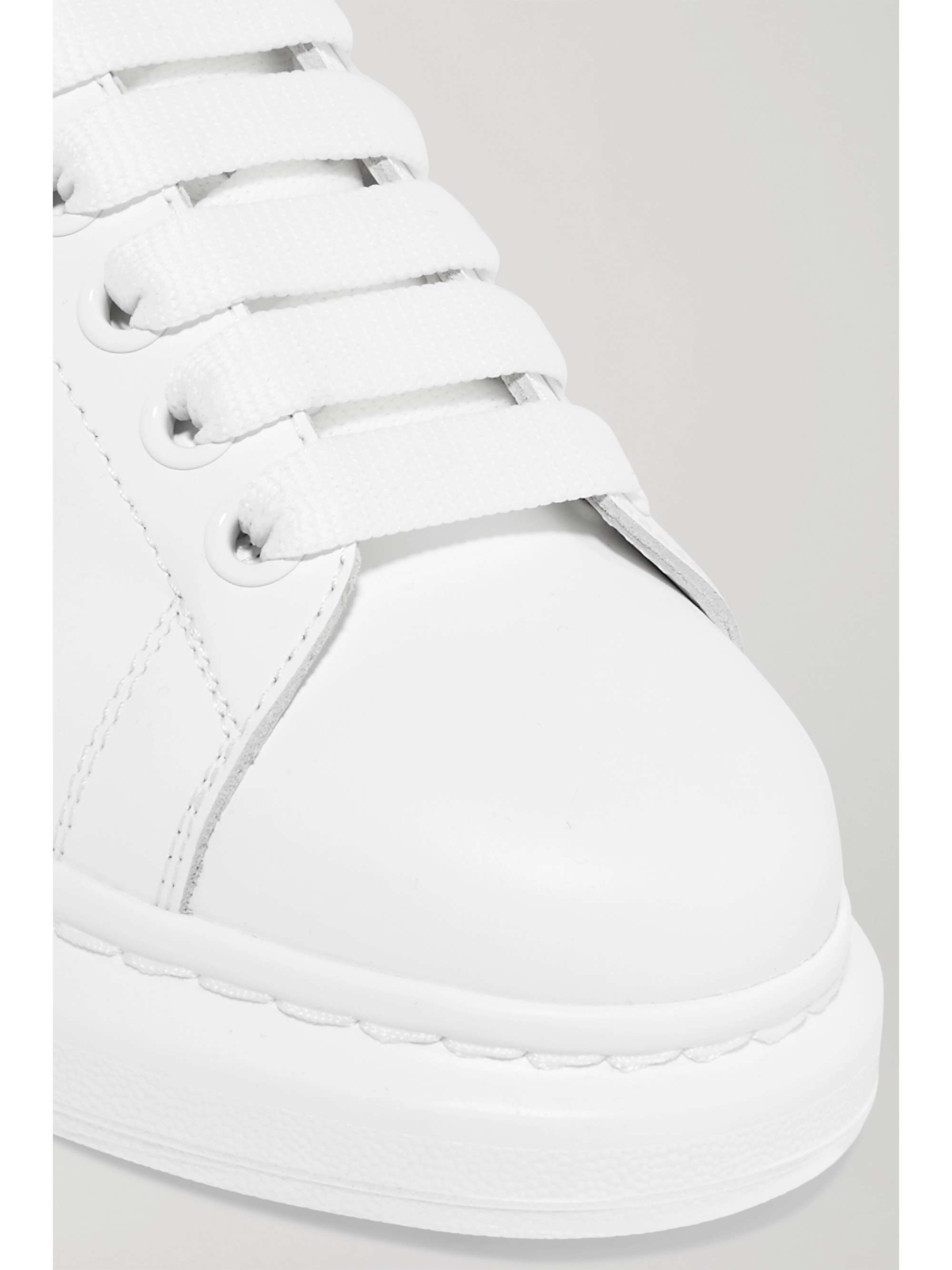 MCQUEEN Suede-trimmed leather exaggerated-sole sneakers