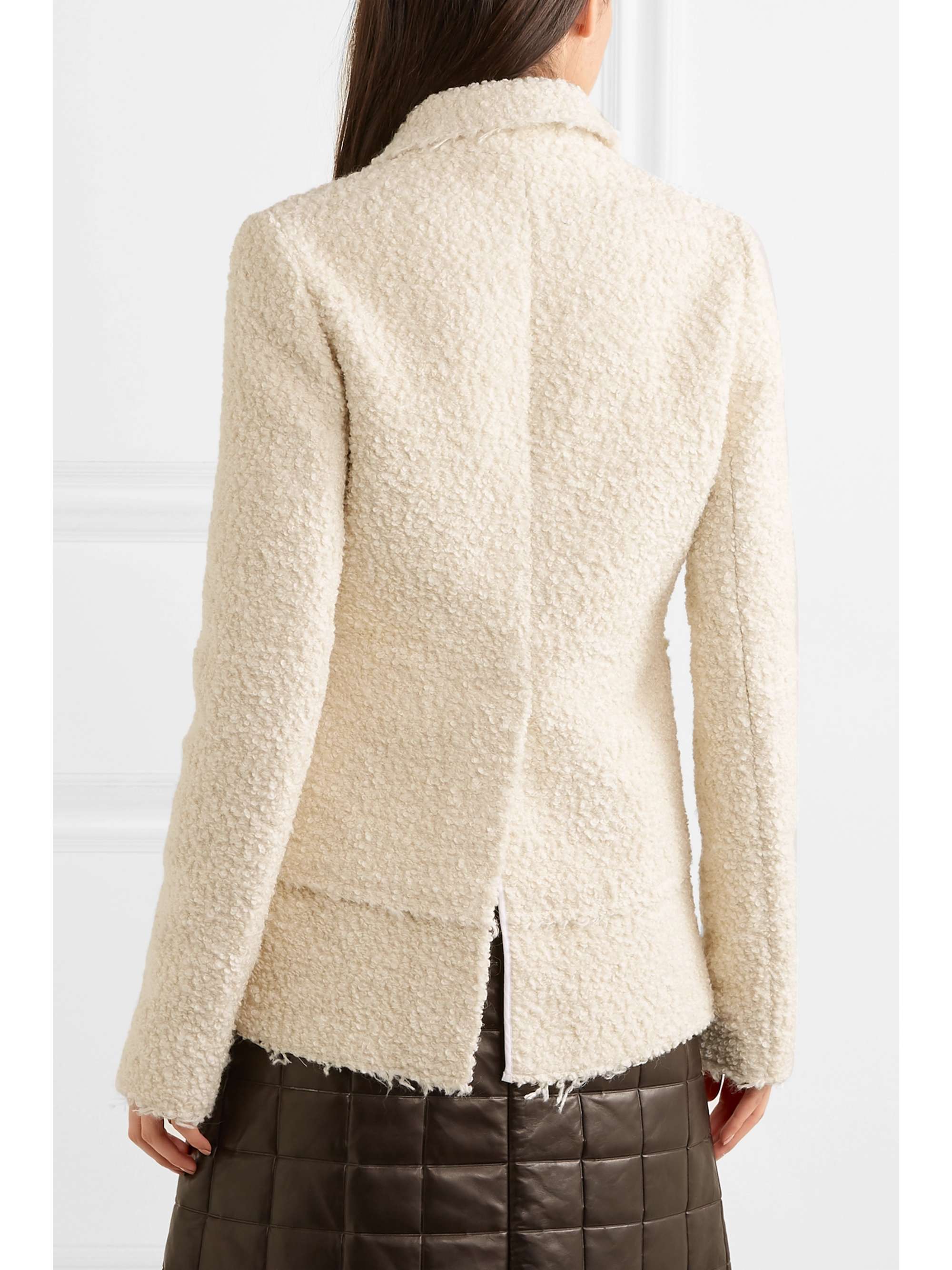 ivory boucle coat