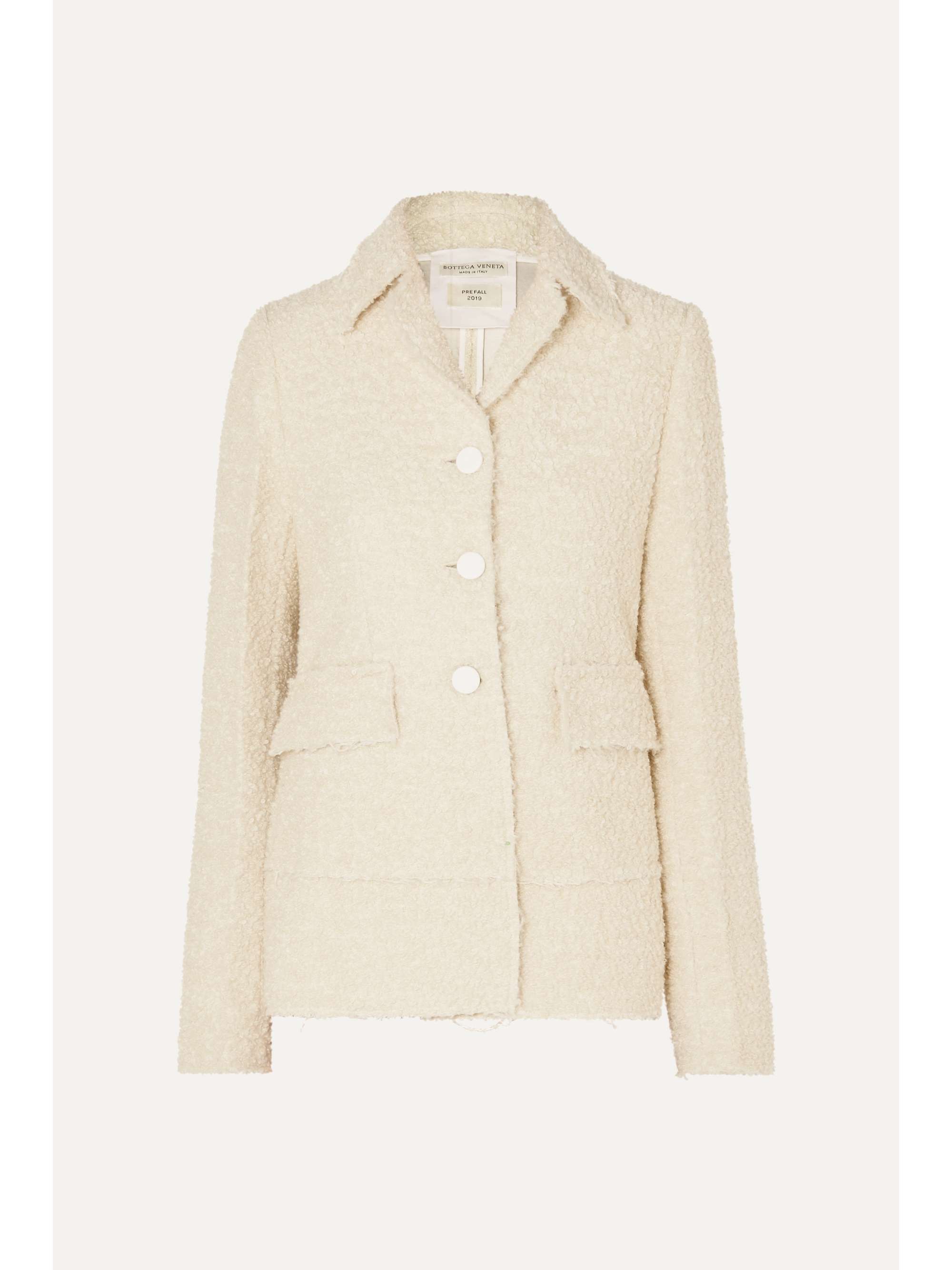 ivory boucle coat