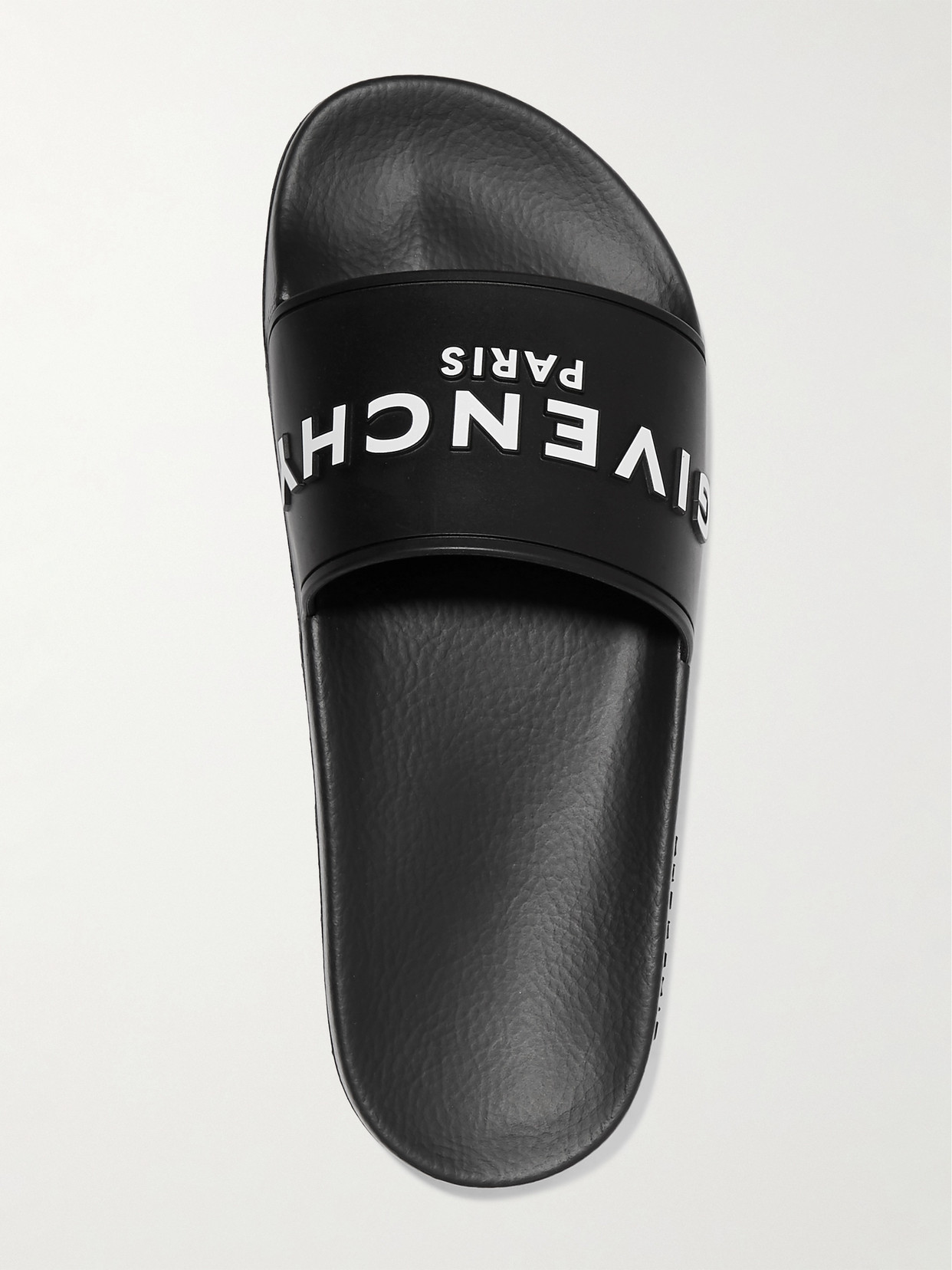 Shop Givenchy Logo-print Rubber Slides In Black