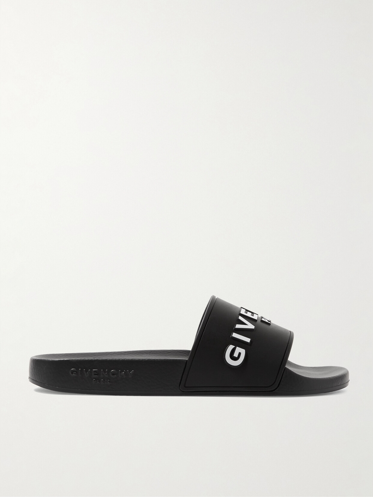 Shop Givenchy Logo-print Rubber Slides In Black