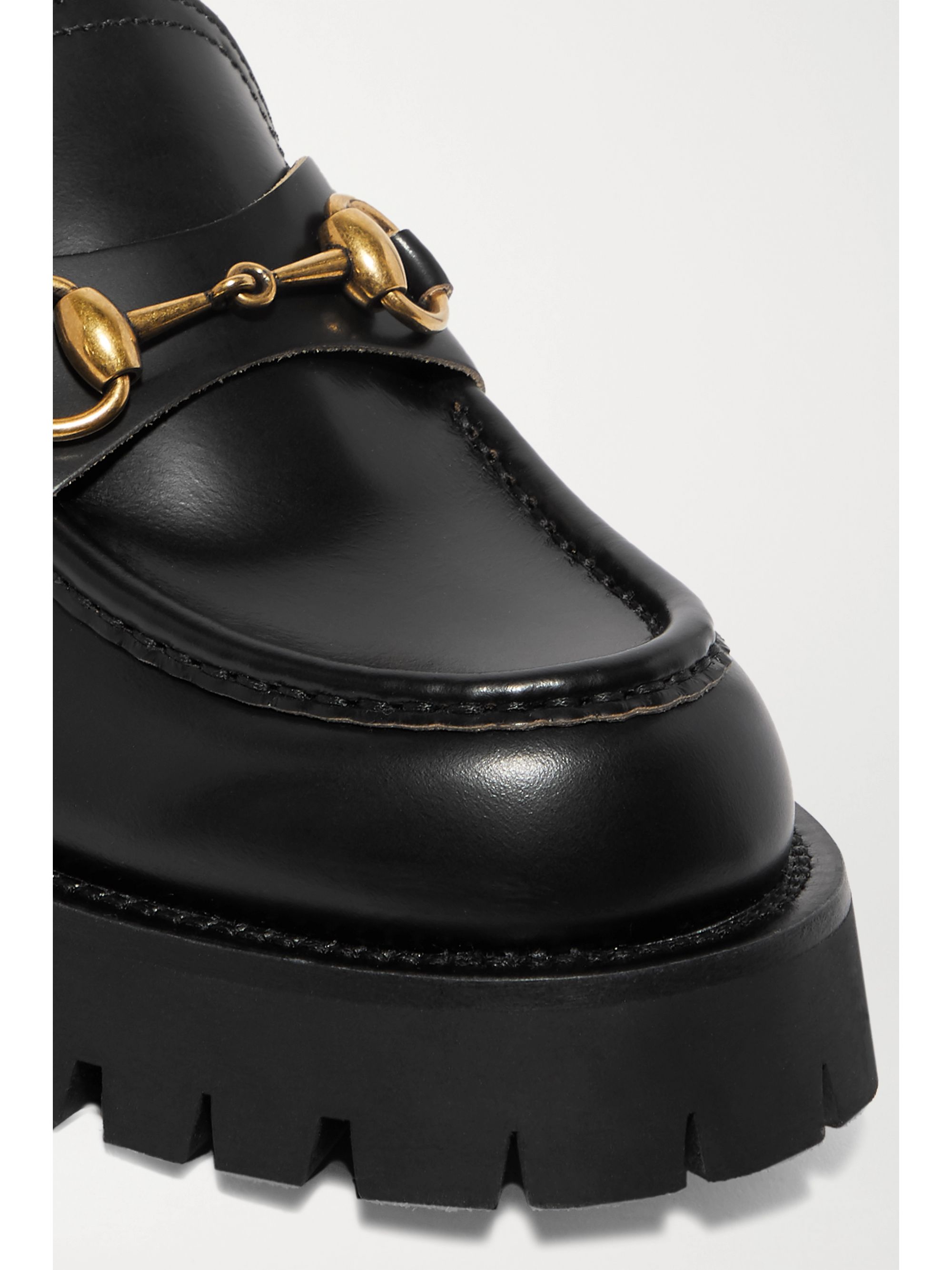 women's leather horsebit chain loafer