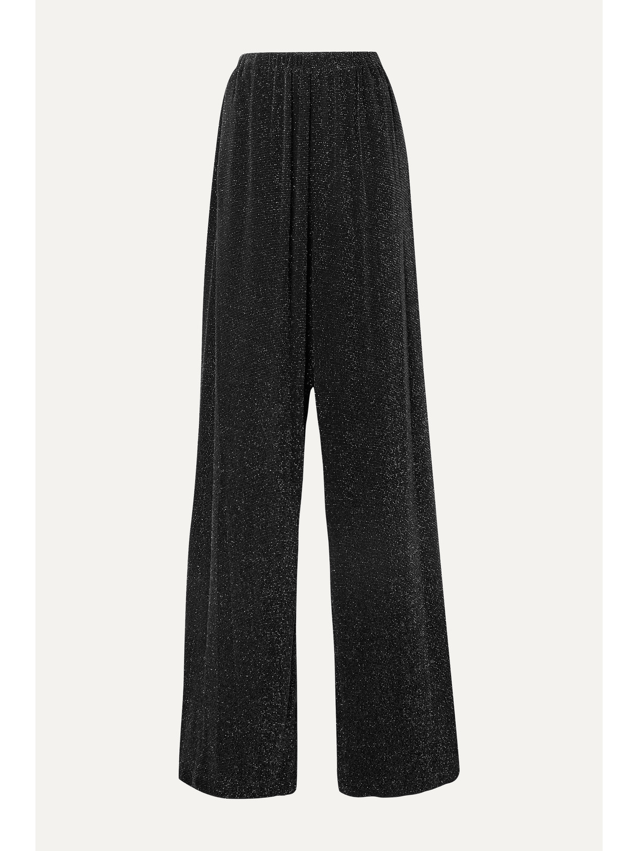 Balenciaga - Metallic Stretch-jersey Wide-leg Pants - Black