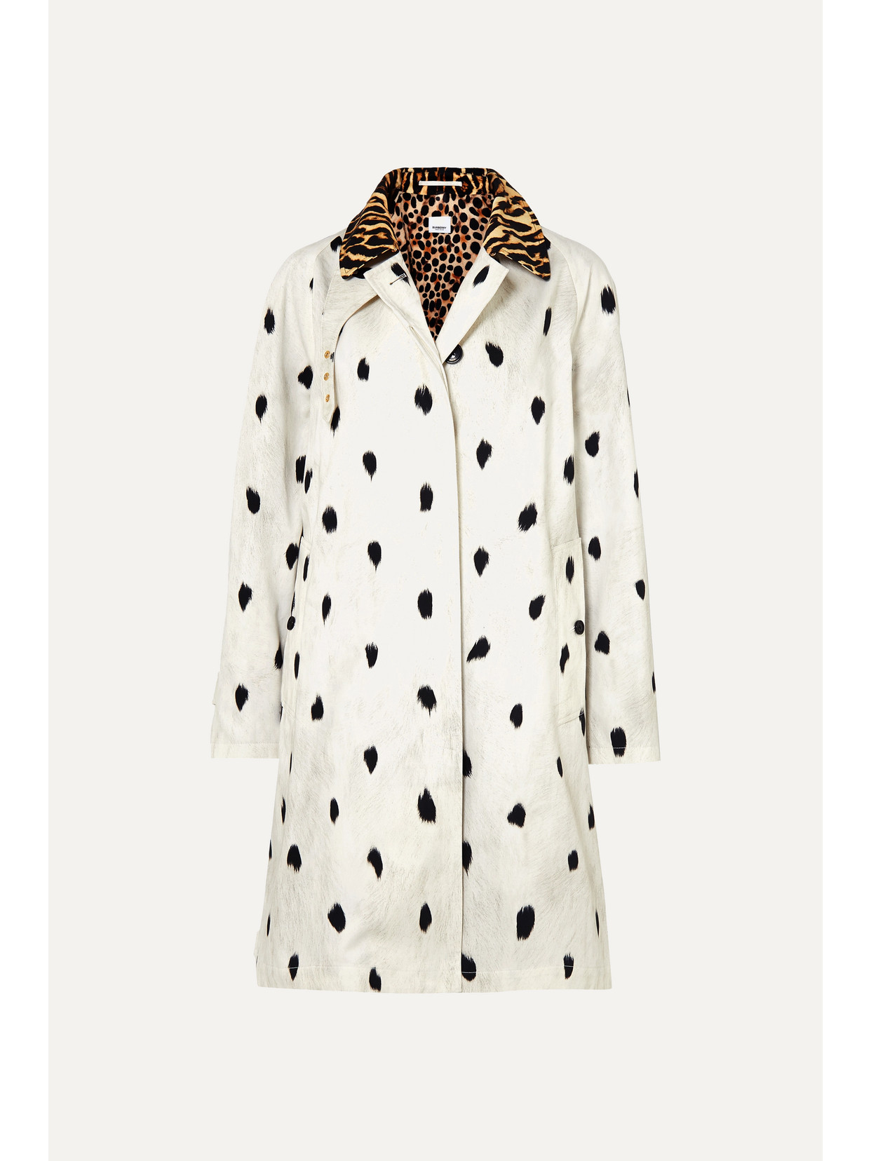 BURBERRY ANIMAL-PRINT COTTON-TWILL TRENCH COAT