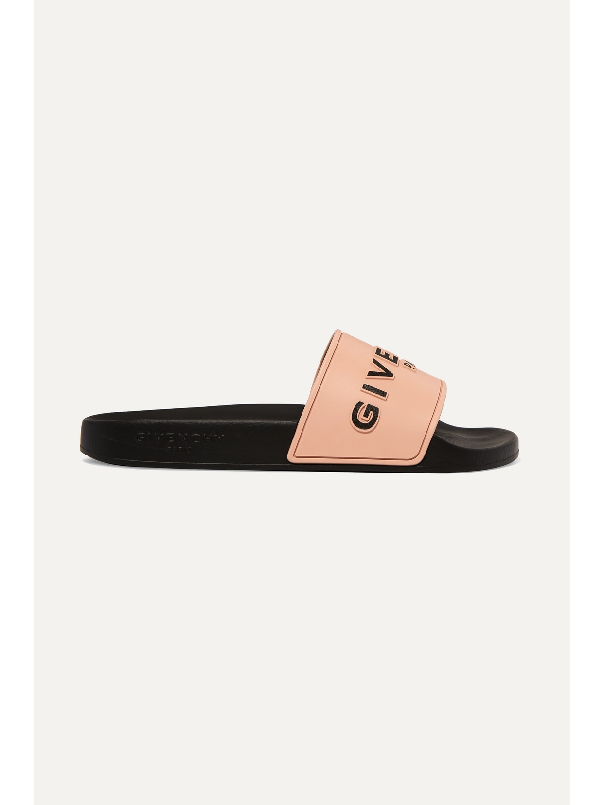 Givenchy Logo-print Rubber Slides In Antique Rose