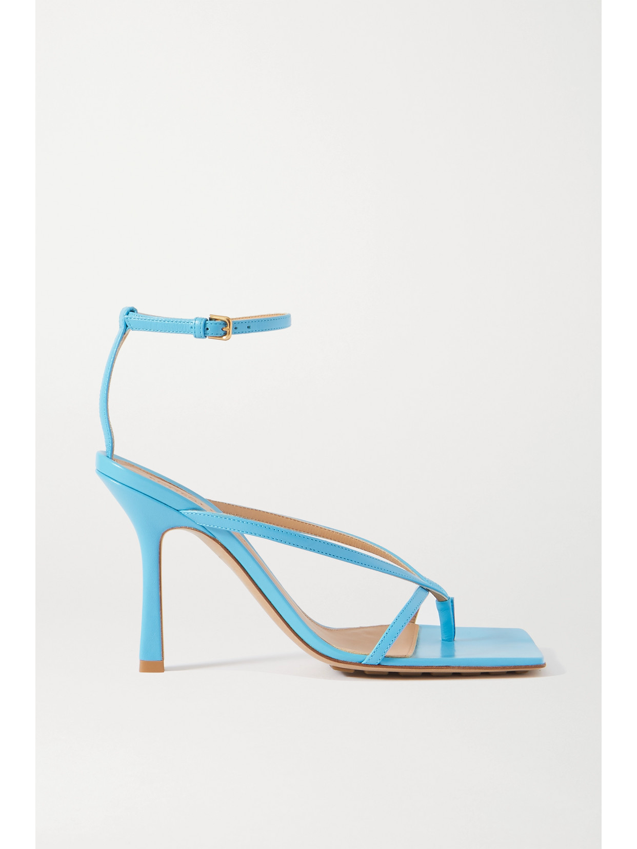 Bottega Veneta Purple Stretch 90 Leather Sandals In Blue