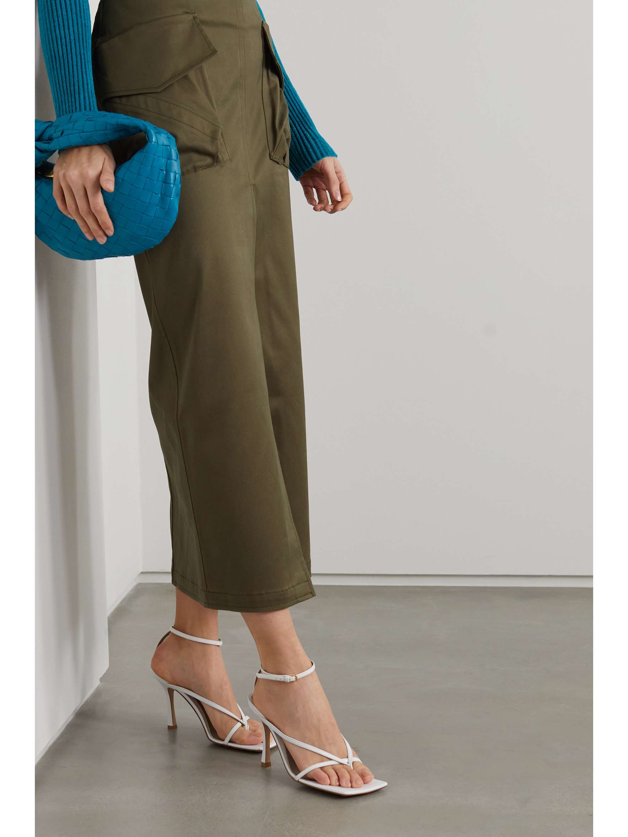 White Metallic Leather Sandals Bottega Veneta Net A Porter