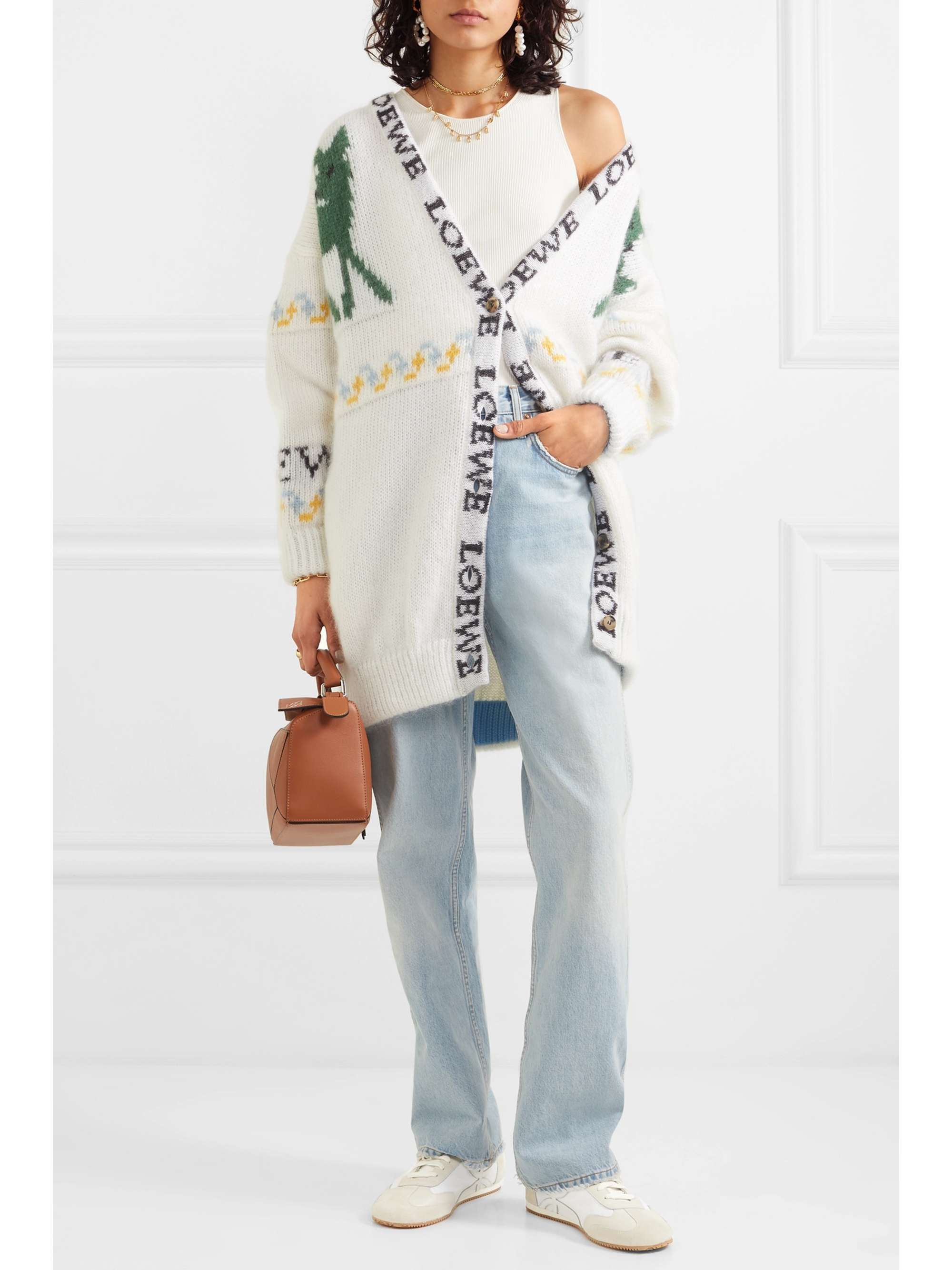 LOEWE Suede and leather sneakers