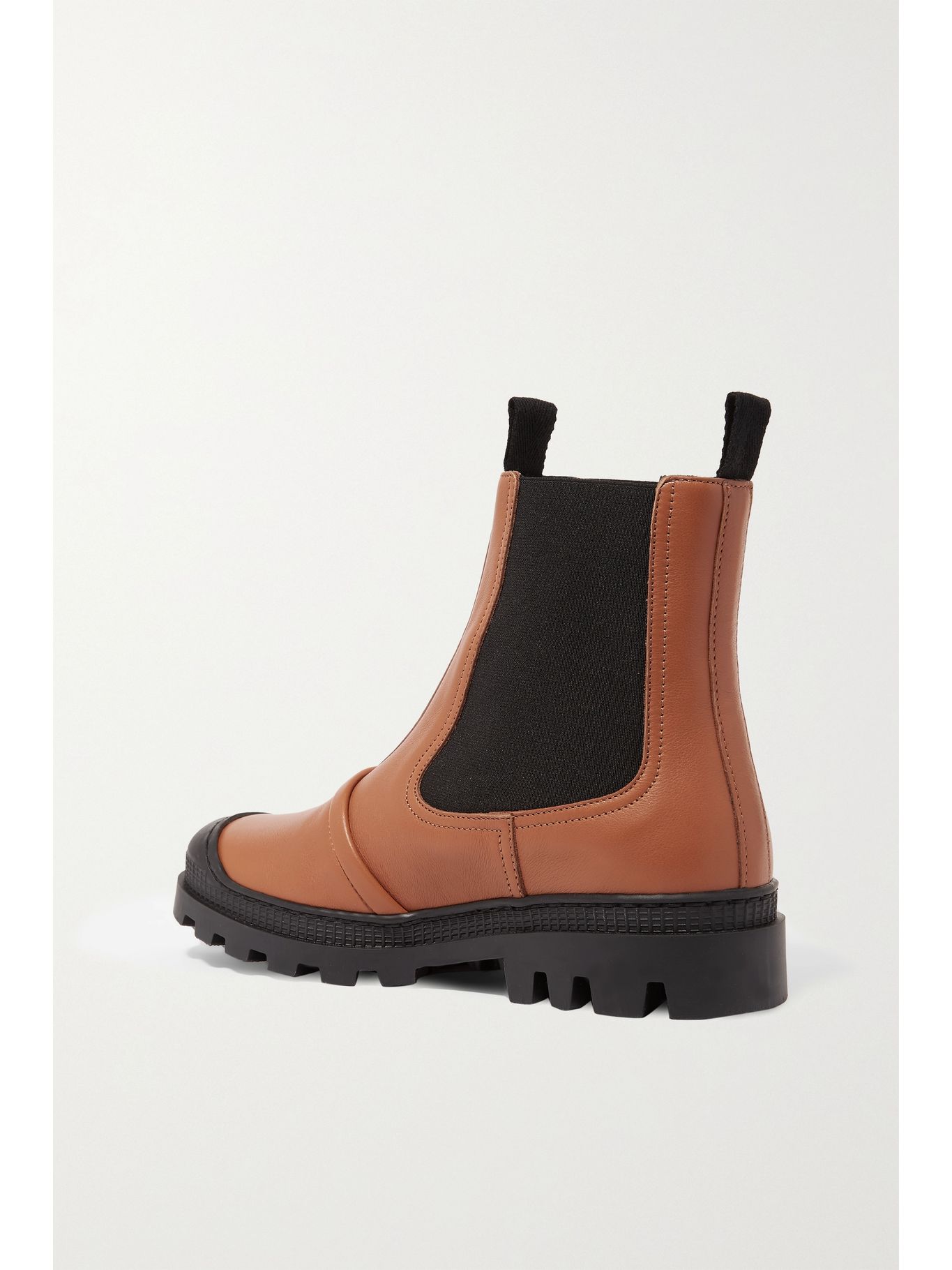 loewe logo print canvas trimmed leather ankle boots