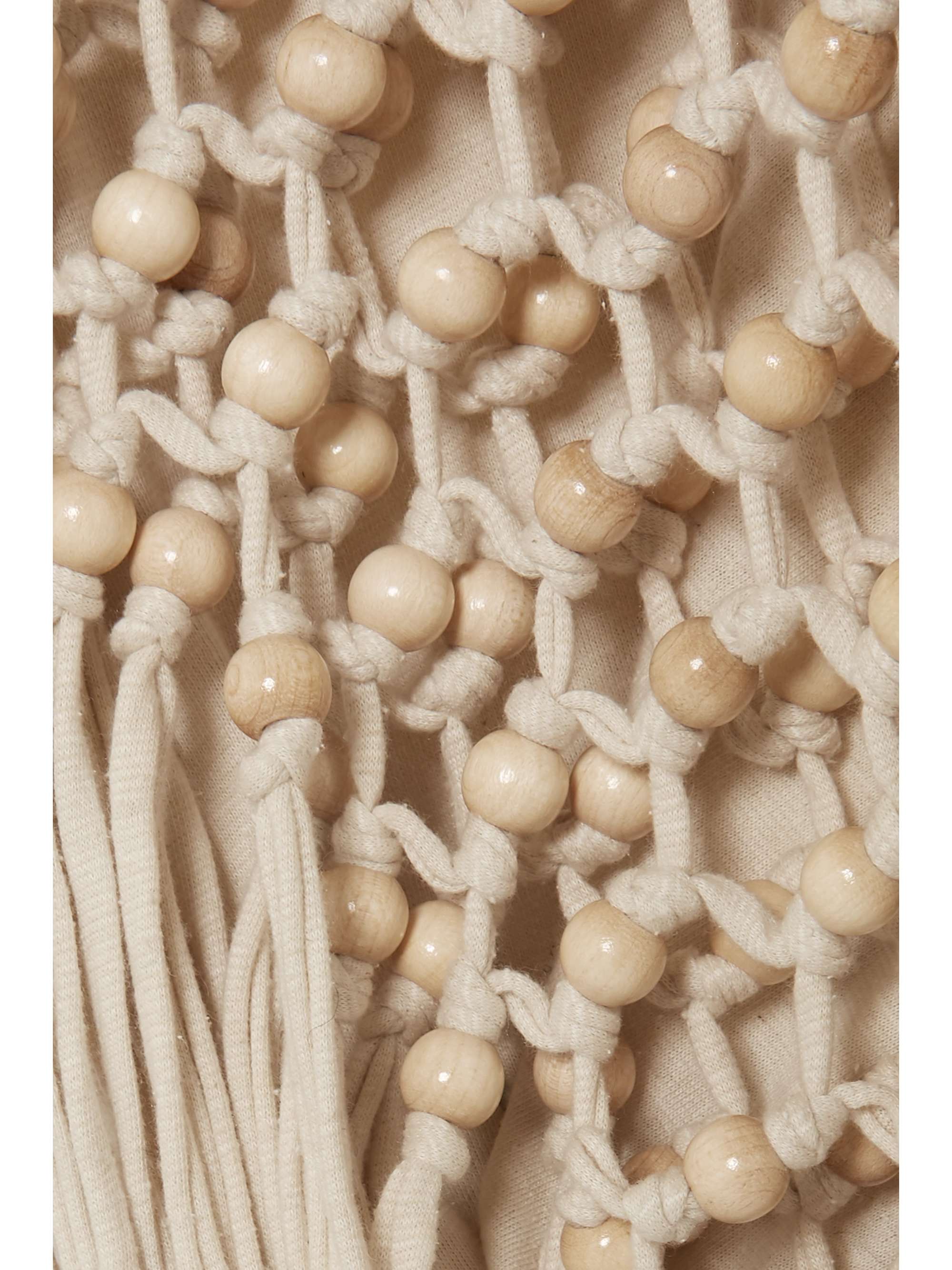 LOEWE + Paula's Ibiza embellished macramé-trimmed silk and cotton-blend jersey dress