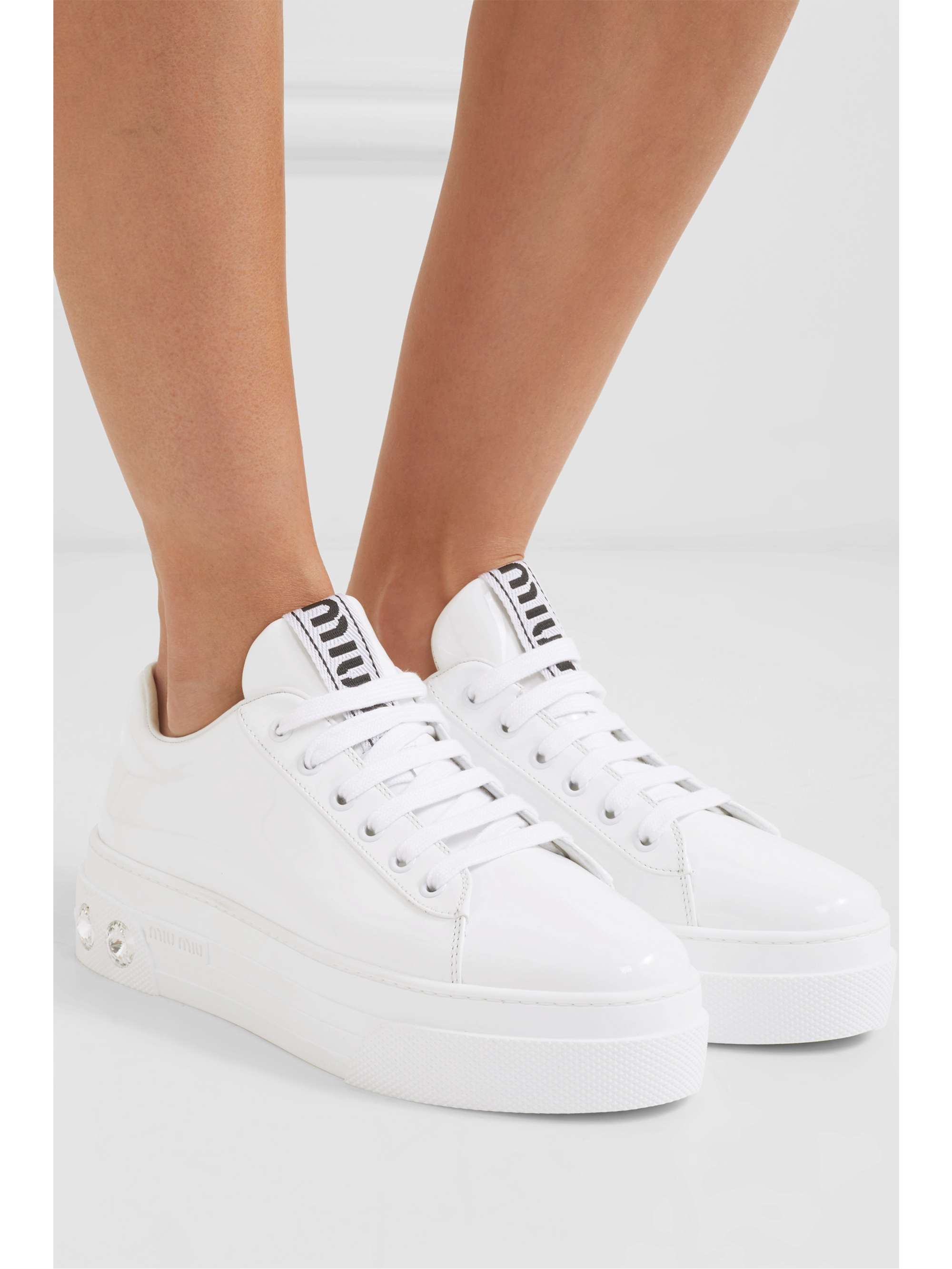 Miu miu white platform sneakers outlet