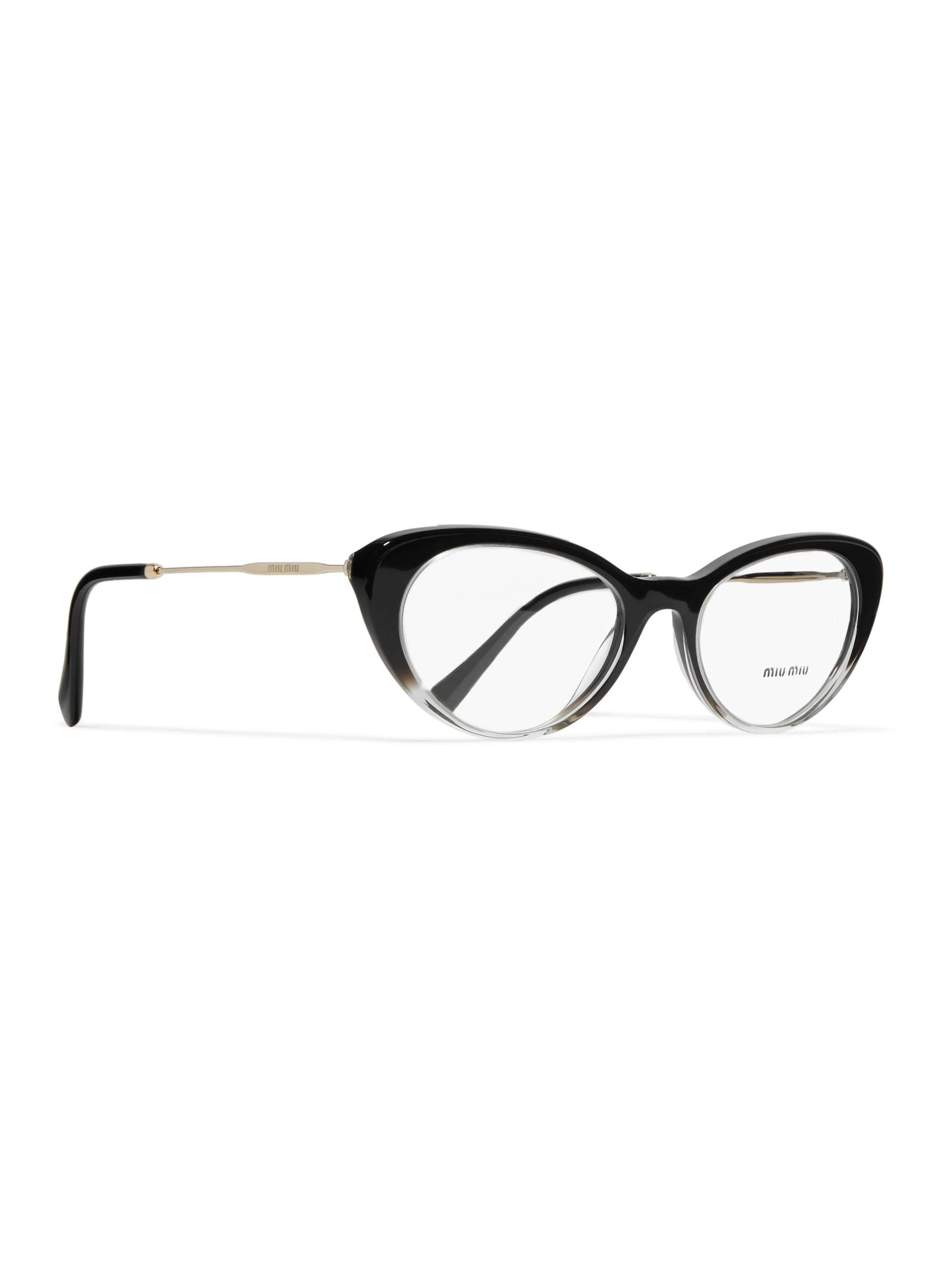 MIU MIU EYEWEAR Cat-eye acetate and gold-tone optical glasses