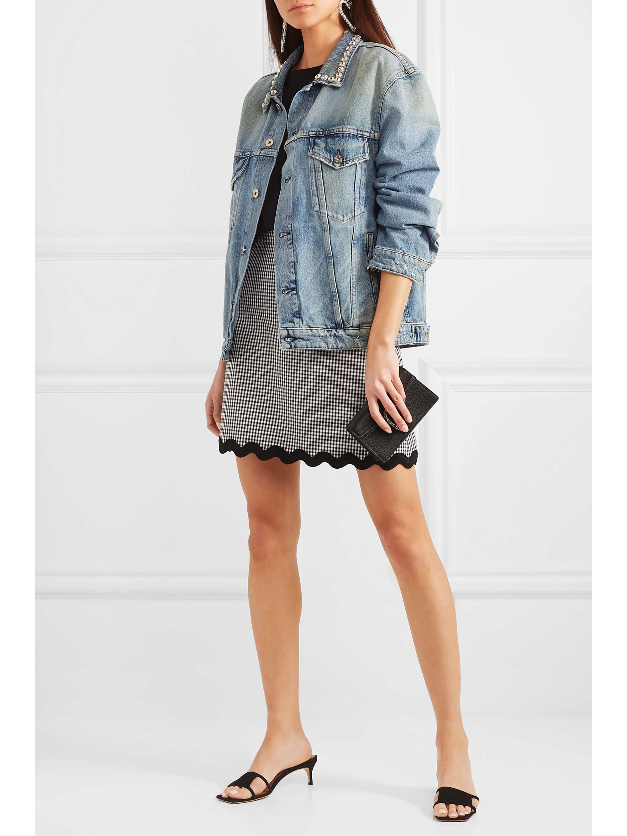 oversized embellished denim jacket