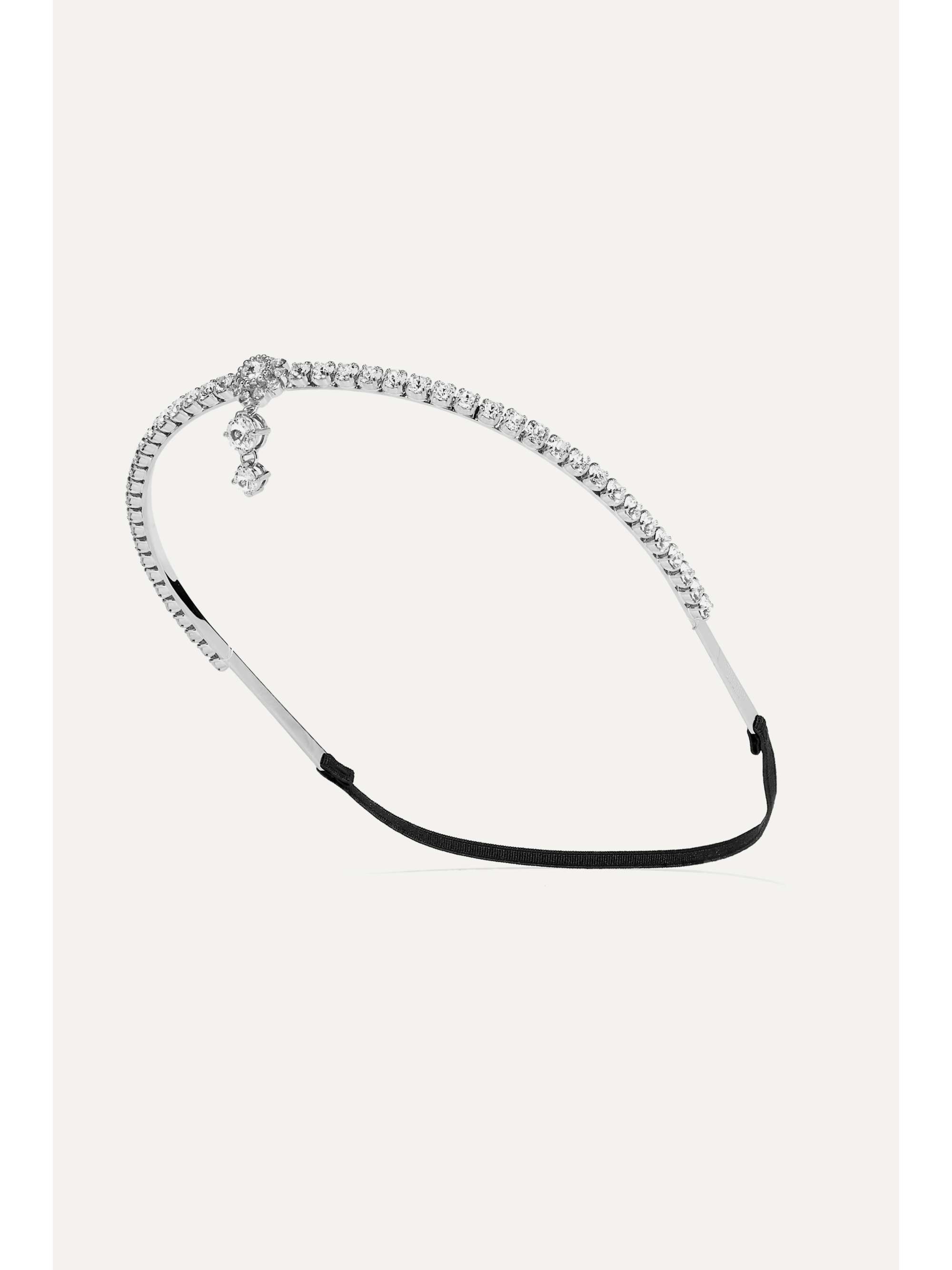 MIU MIU Silver-tone crystal headband