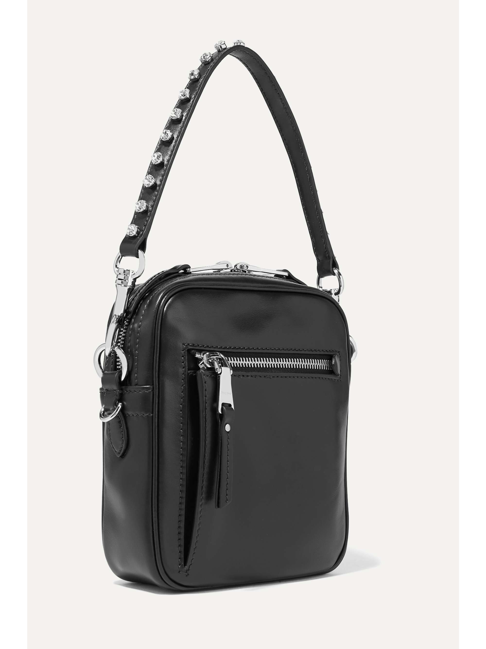 MIU MIU Solitaire crystal-embellished leather camera bag