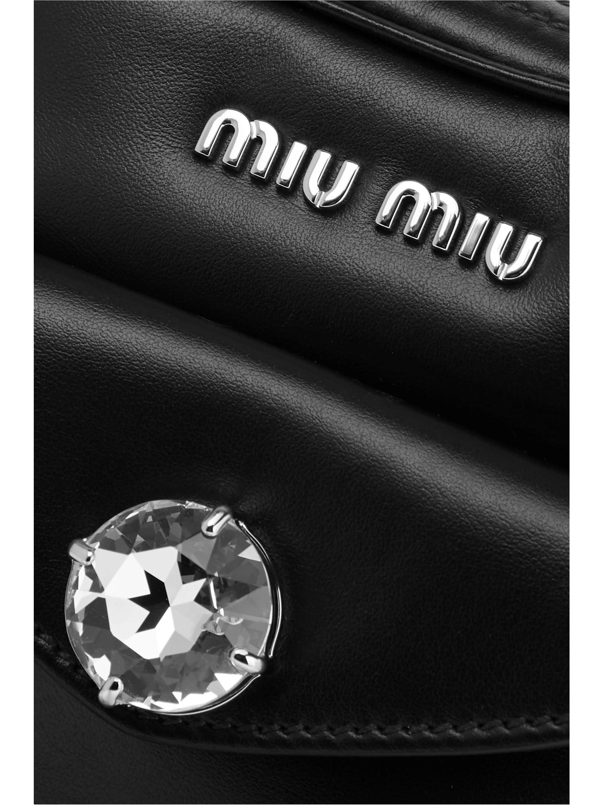 MIU MIU Solitaire crystal-embellished leather camera bag