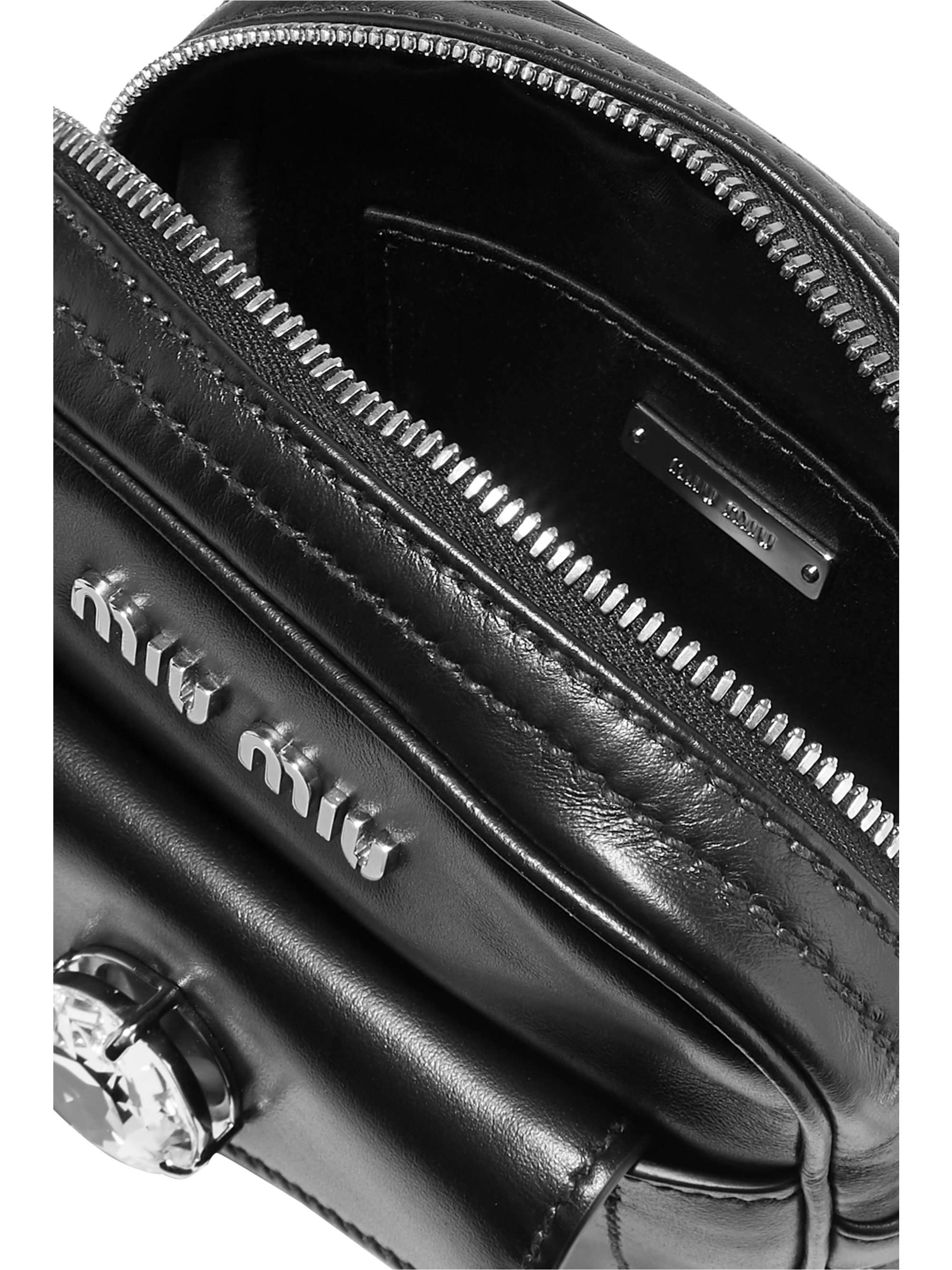 MIU MIU Solitaire crystal-embellished leather camera bag