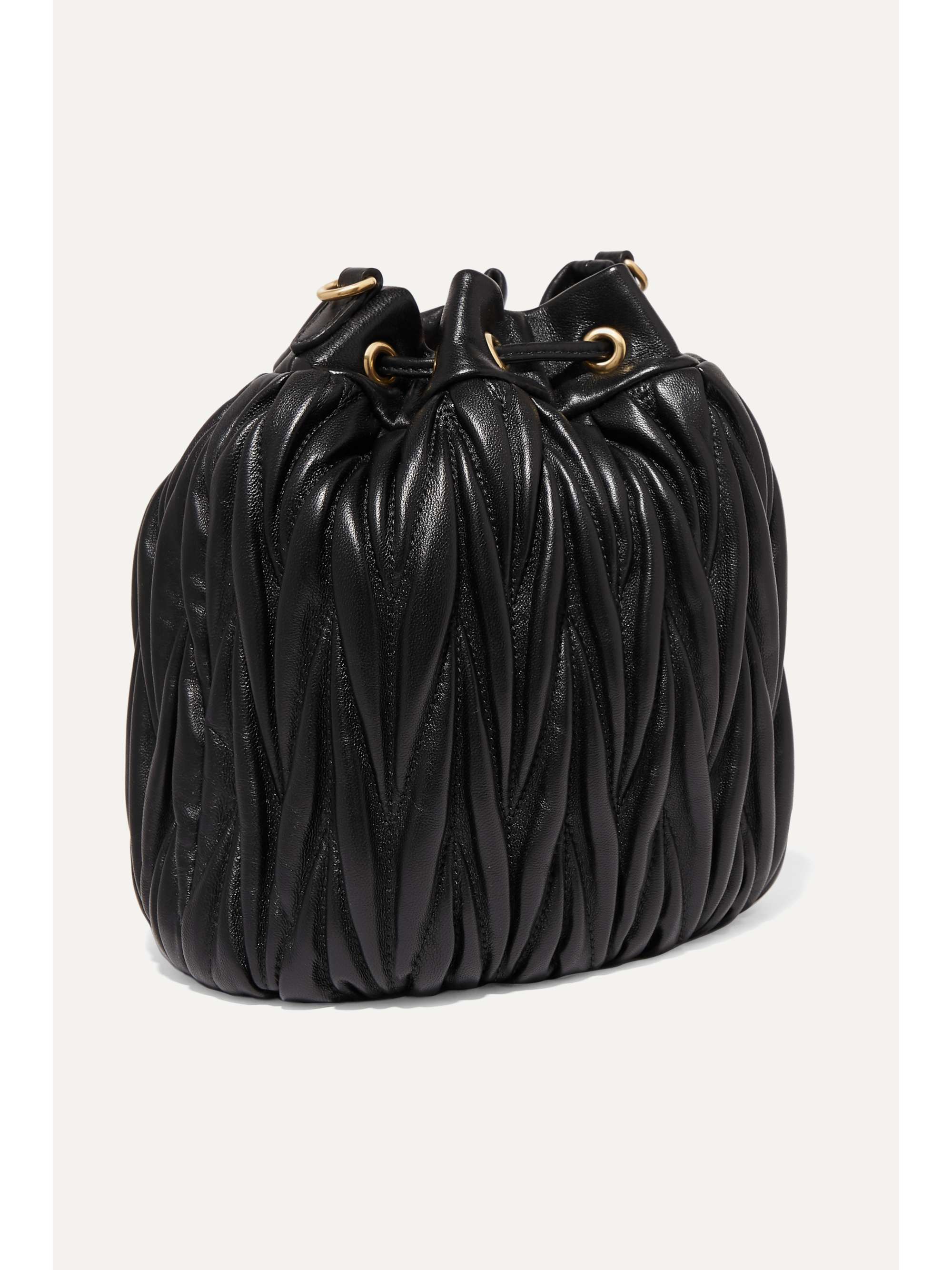 MIU MIU Matelassé leather bucket bag