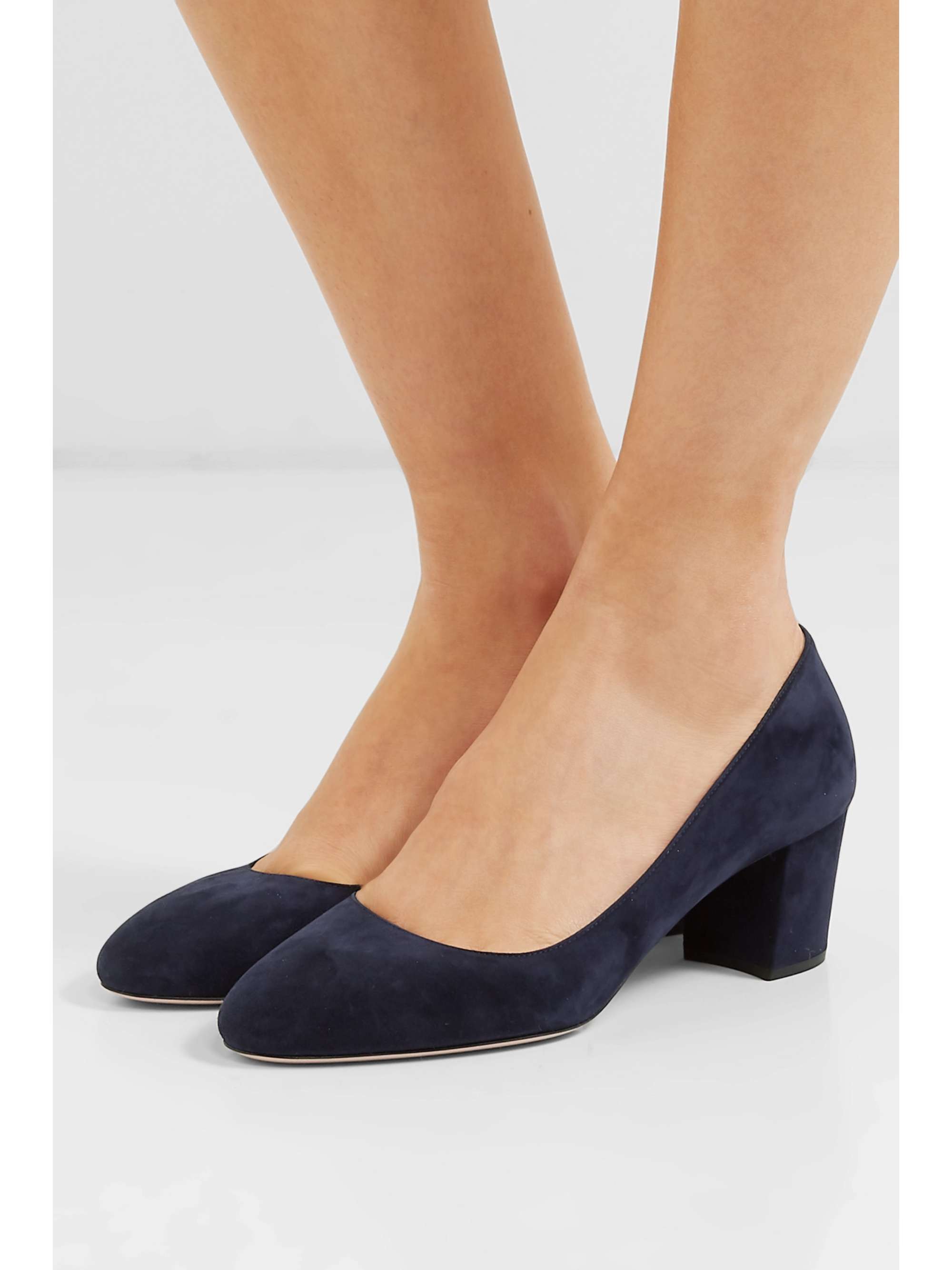 prada blue suede pumps