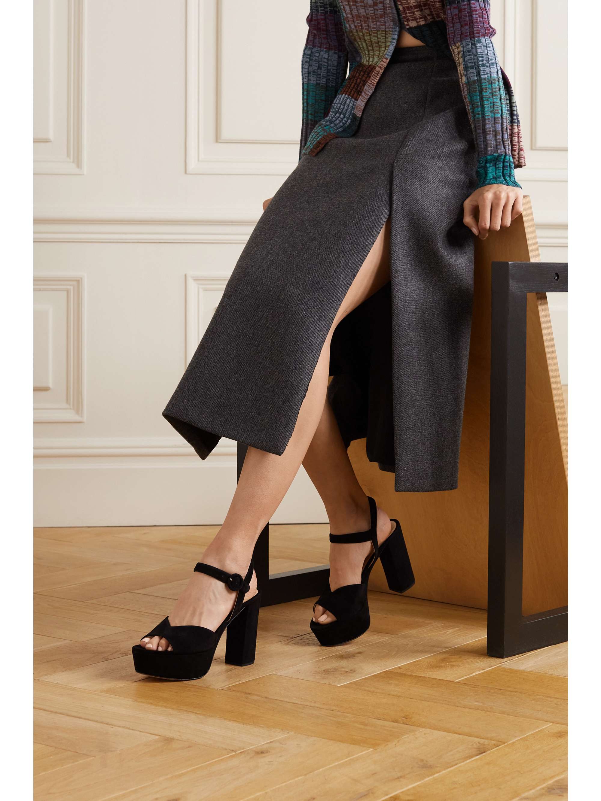 PRADA 105 suede platform sandals