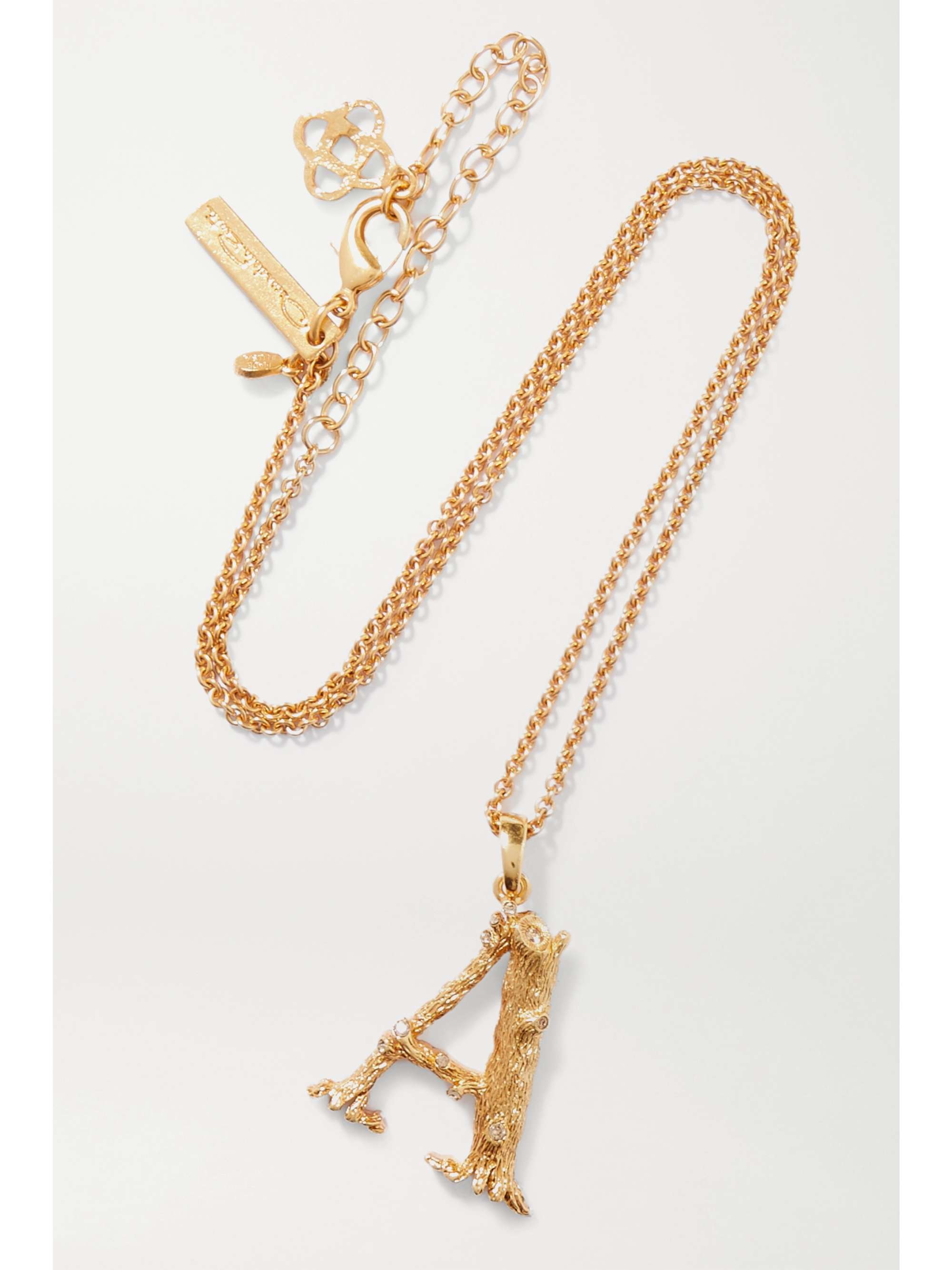 OSCAR DE LA RENTA Letter gold-plated crystal necklace