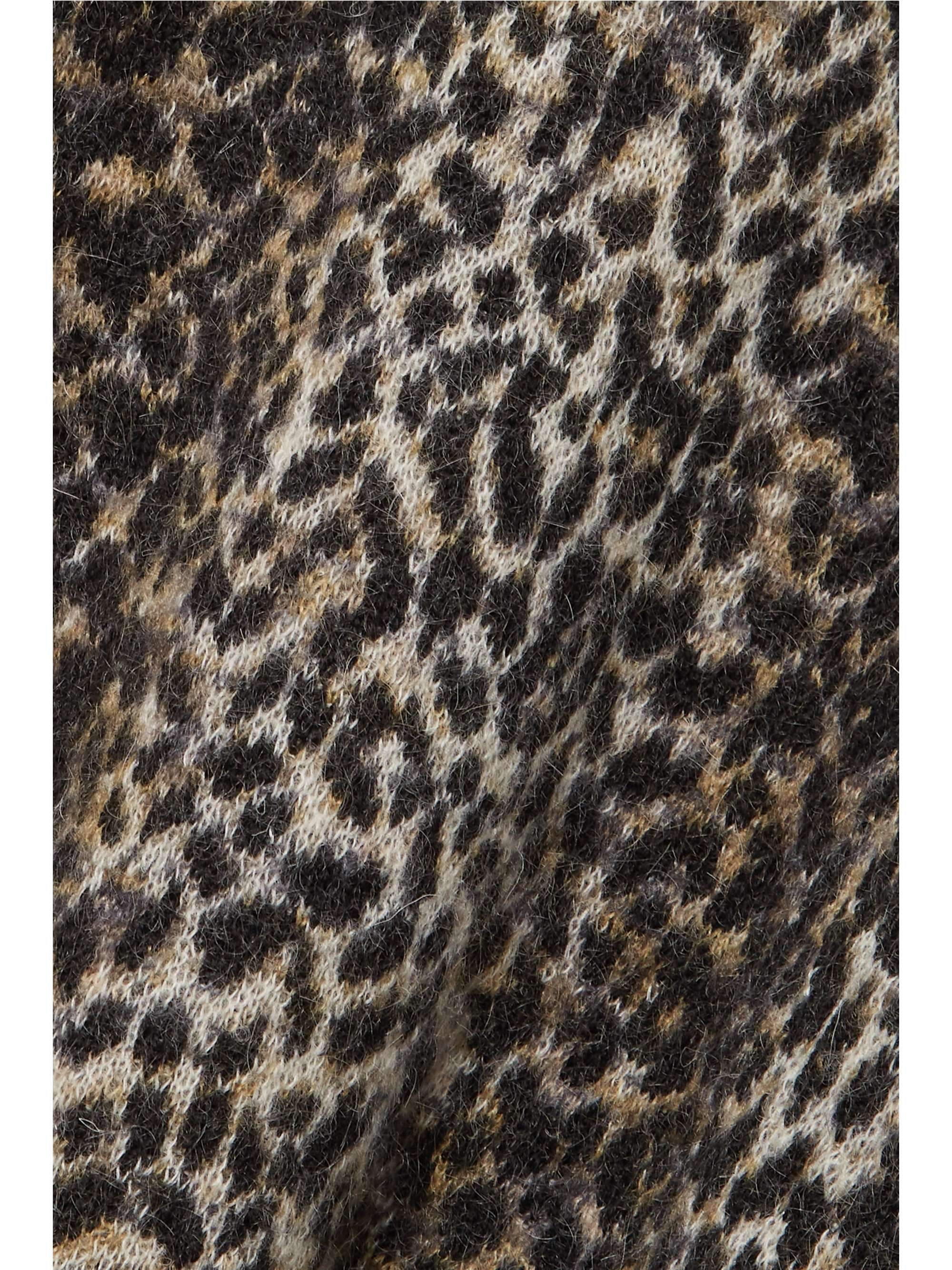 SAINT LAURENT Leopard-print jacquard-knit sweater