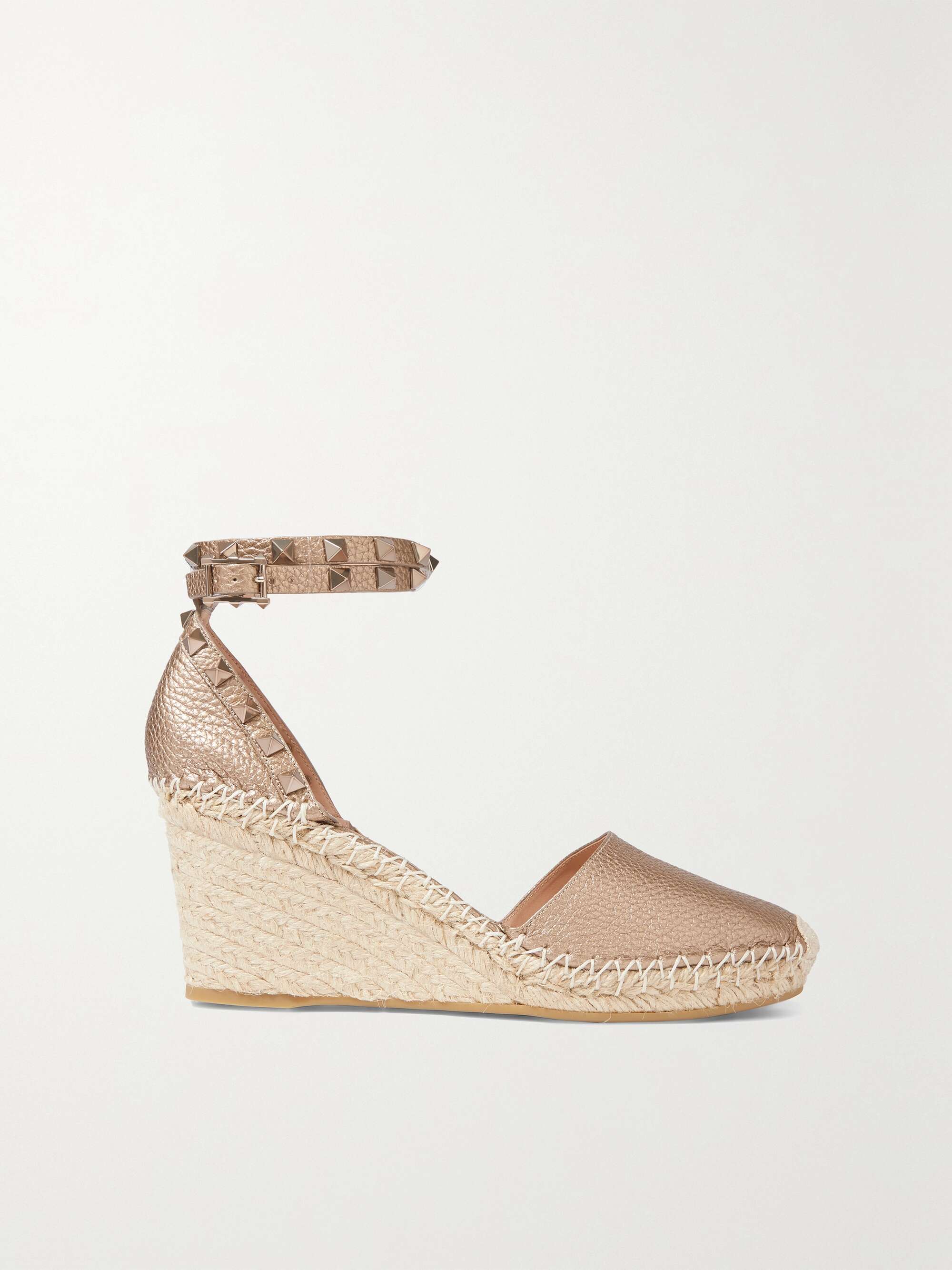 Lull røgelse fejre Rockstud Double Leather Wedge Espadrilles | forum.iktva.sa