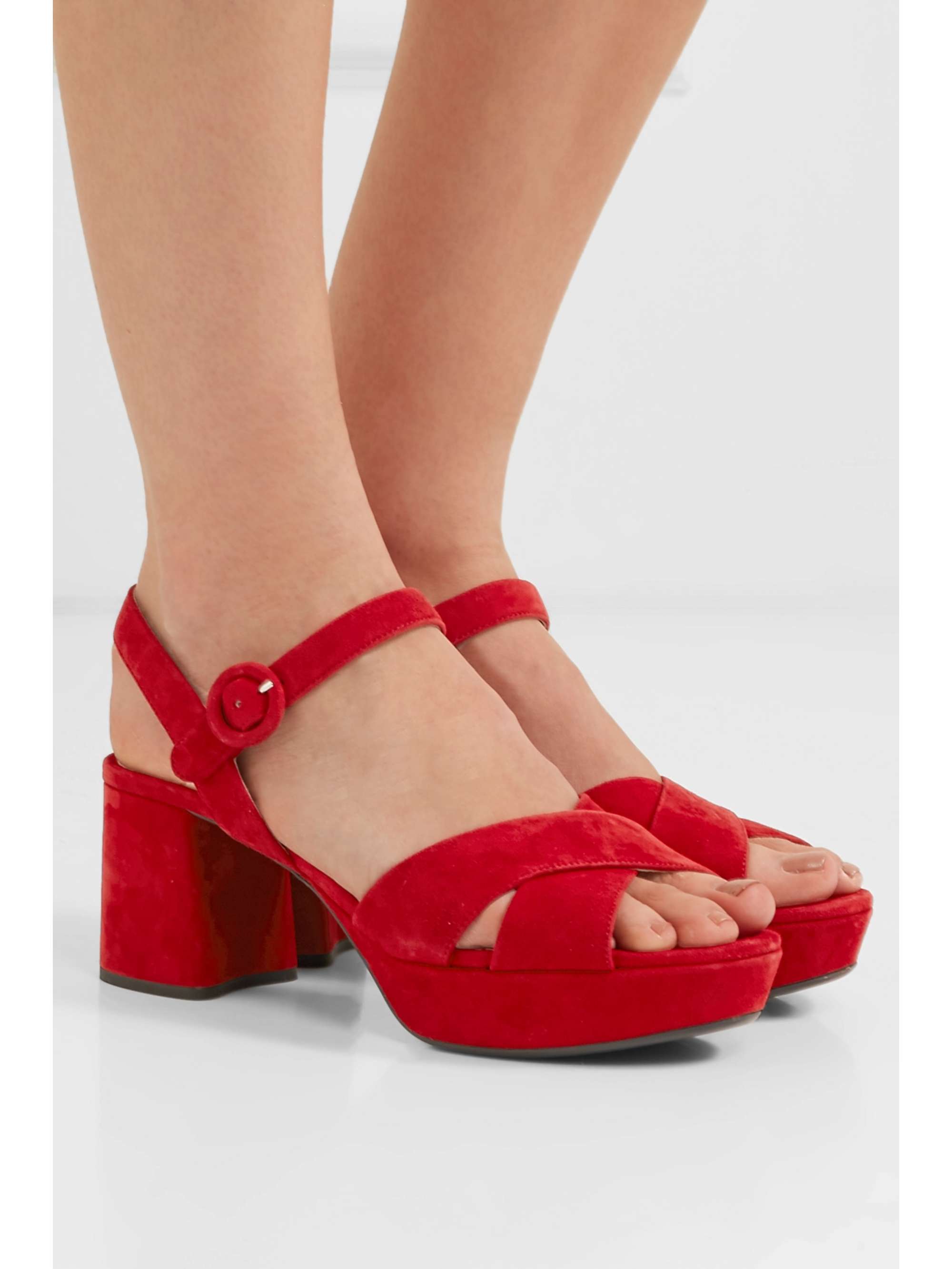 prada crisscross platform sandal