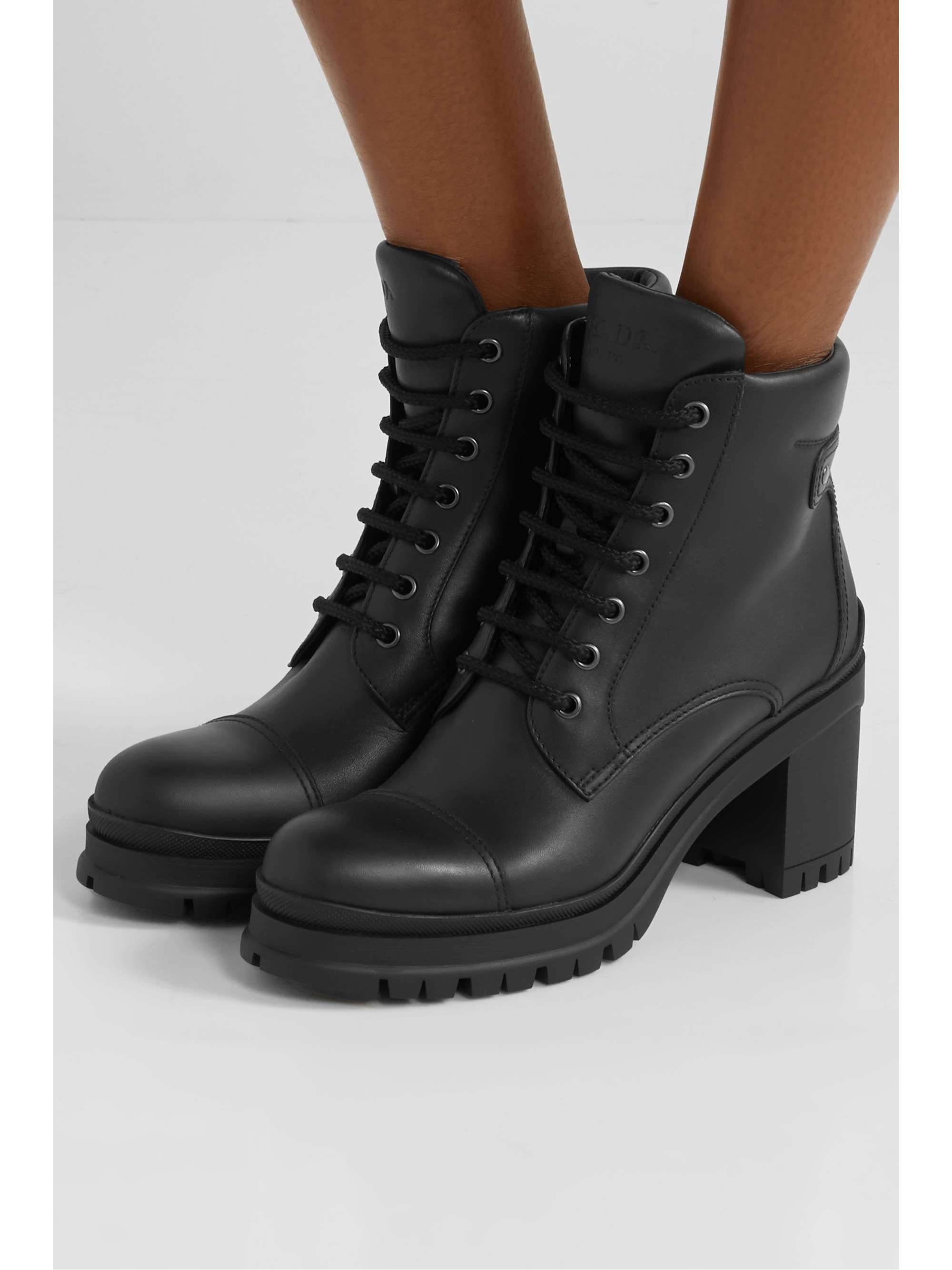 prada 55 leather ankle boots