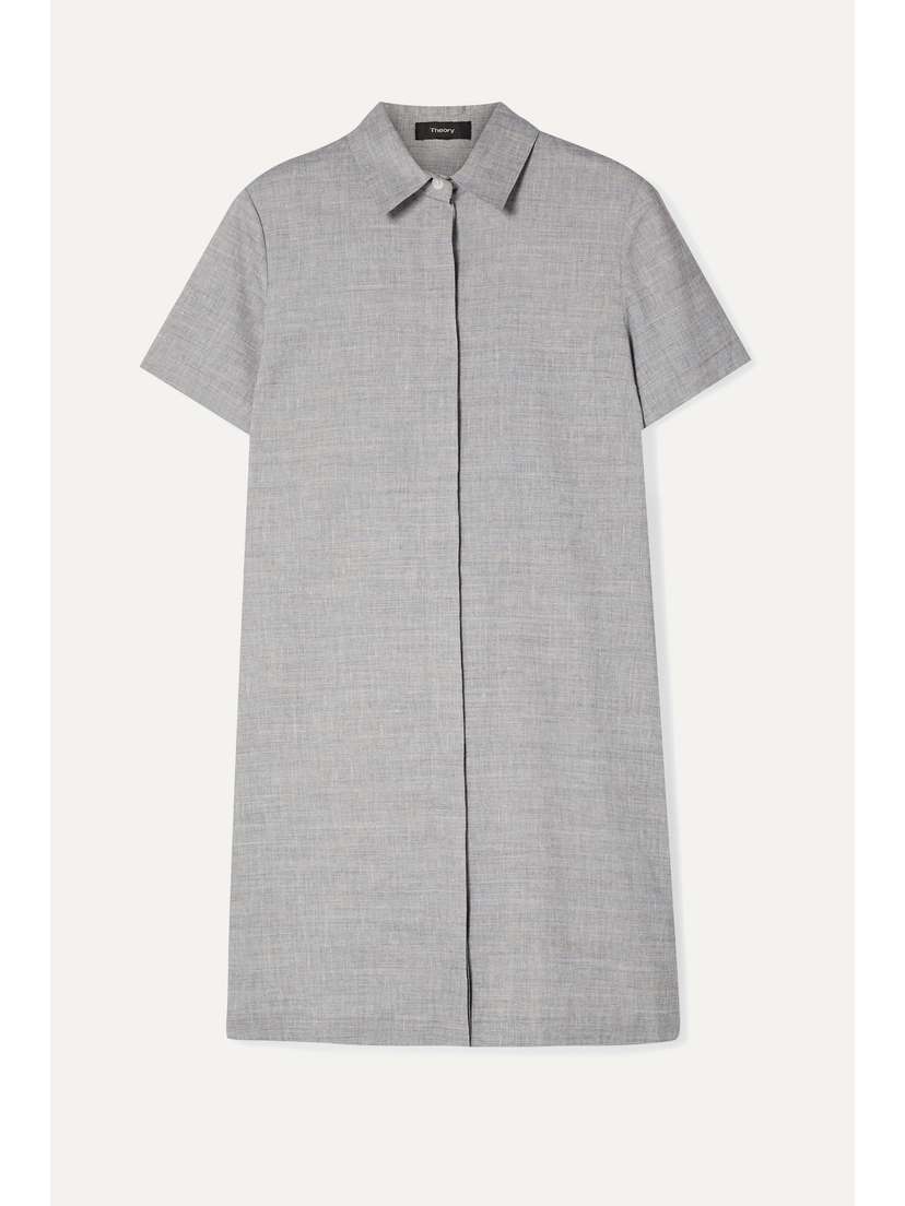 Theory Organic Linen-blend Mini Dress